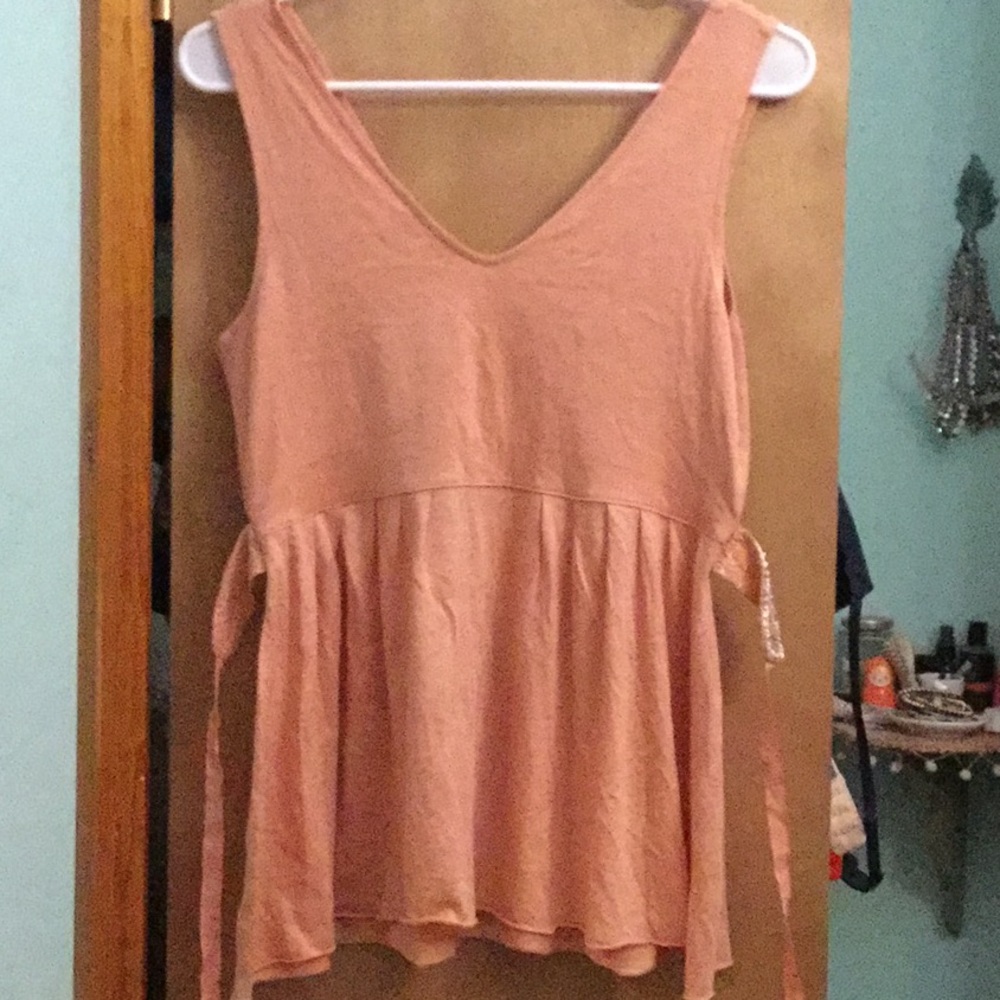 VTG Y2K Anthro Peplum Boho Top Beaded Sash - Picture 3 of 16
